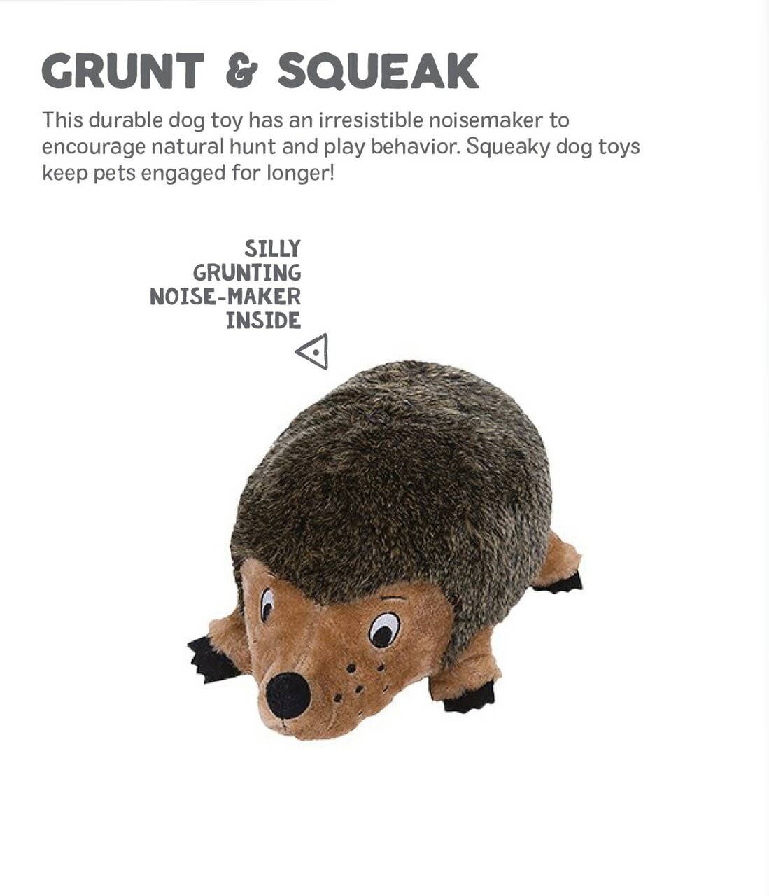 Outward Hound Hedgehogz Brown Plush Dog Toy Medium-Sized