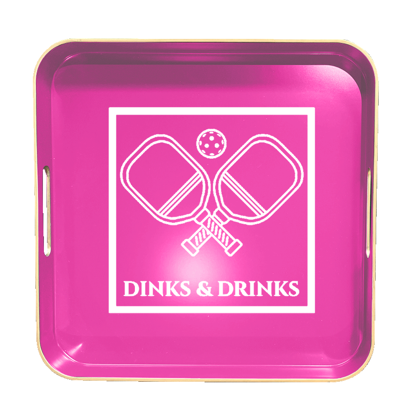 Pickleball Prep - Dinks and Drinks Entertainment Tray - Pink