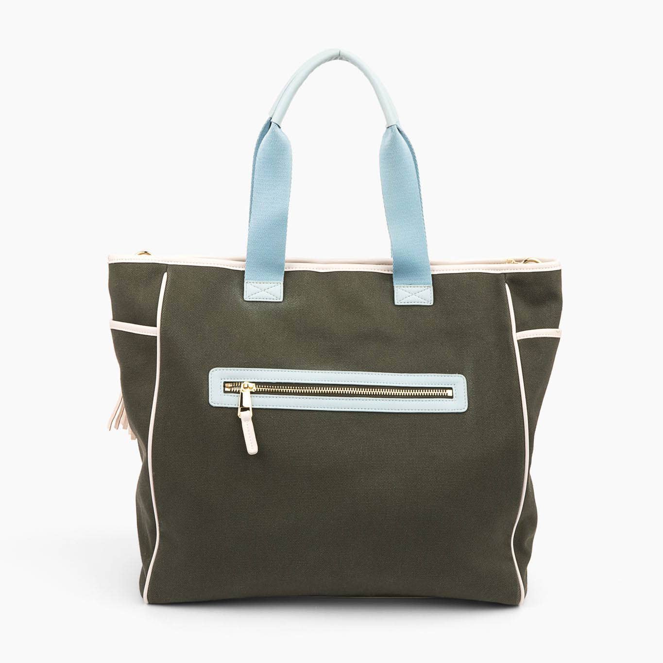 Trelle - Bestie: Olive Green with Light Blue Stripe