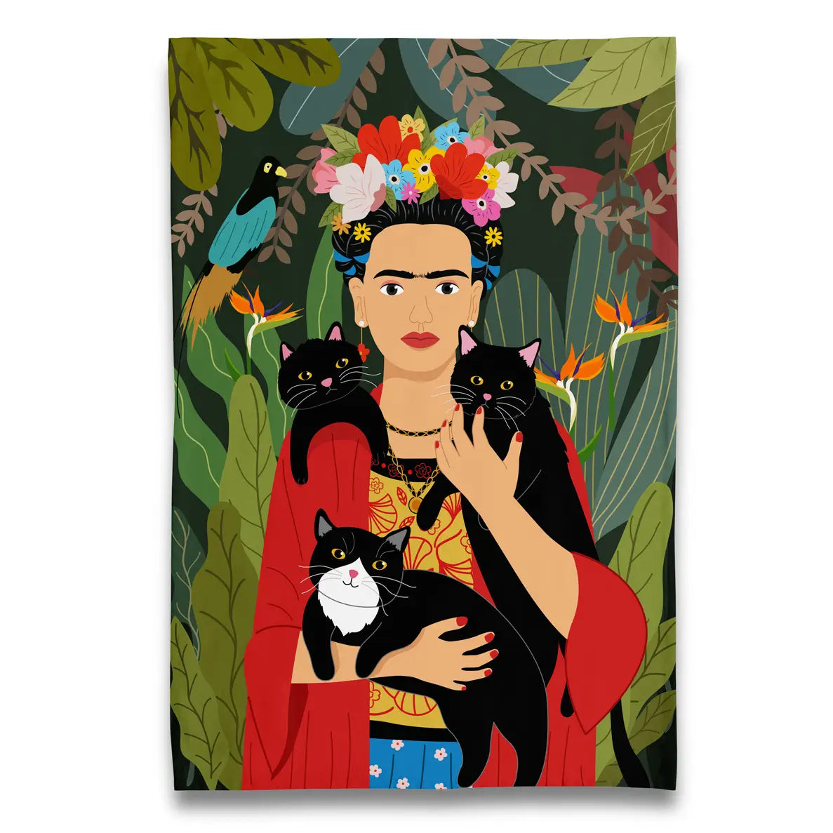Museum Collection: Three Cats and Frida Kahlo Tea Towel