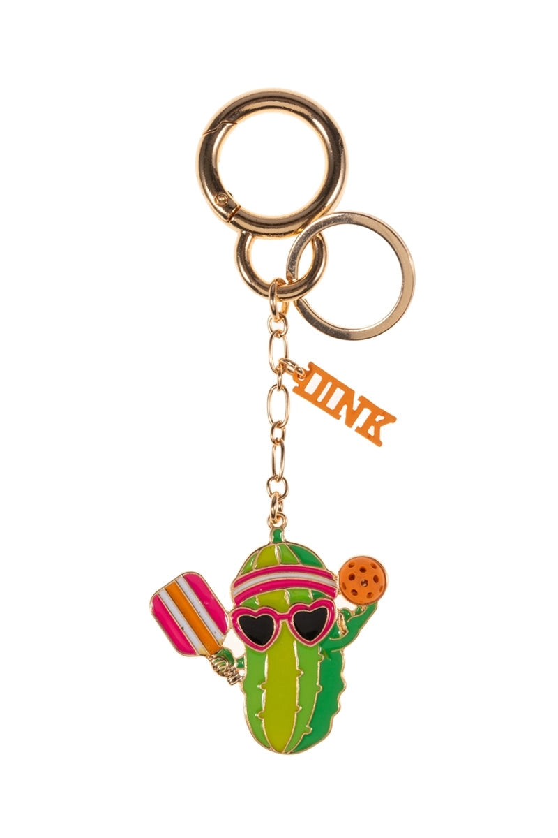 Orange Pickleball Pickle Bag Charm and Keychain Keychain