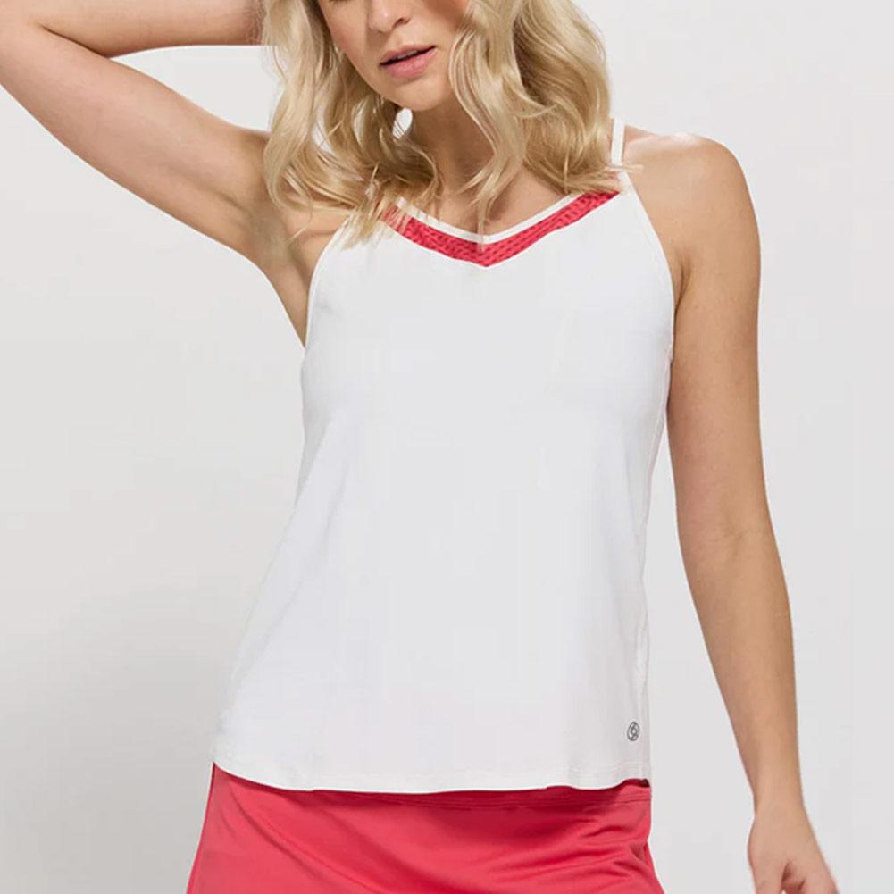 Elite Volley Tank - White/Paradise Pink