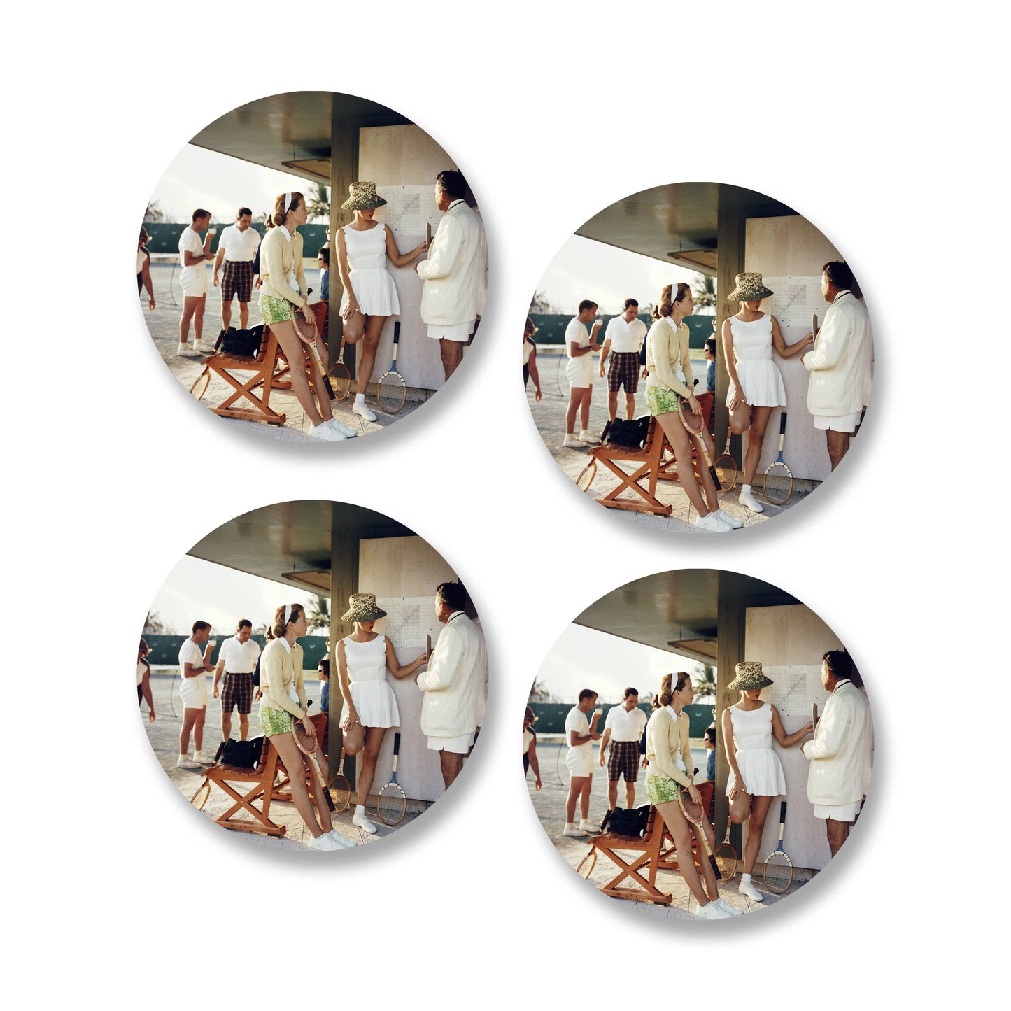 Toss Designs - Ceramic Coasters (Set of 4) - Bahamas Tennis