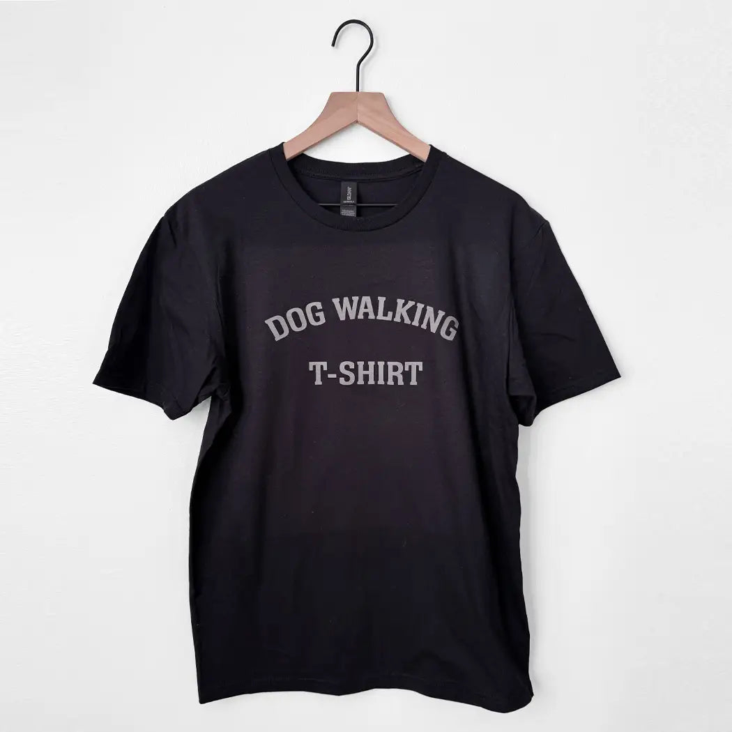 Dog Walking T-Shirt | Black & Ice Gray Edition