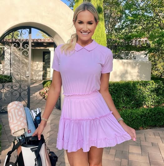 Short Sleeve Tiered Dress - Lilac