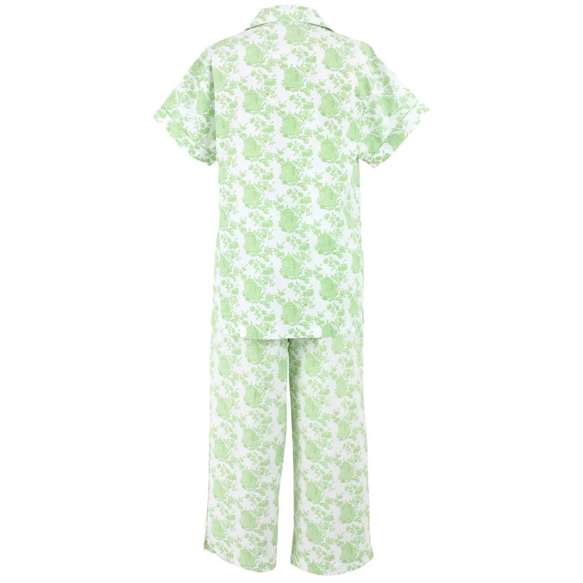 Pagoda Green Short Sleeve Capri Pajamas