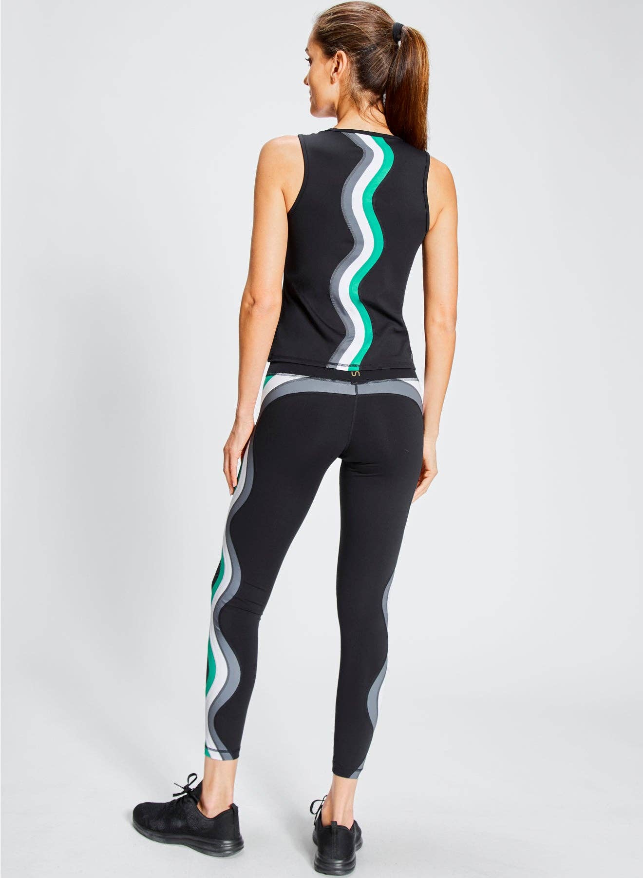 Swirl Sleeveless Top by Urban Savage - Black / Sand