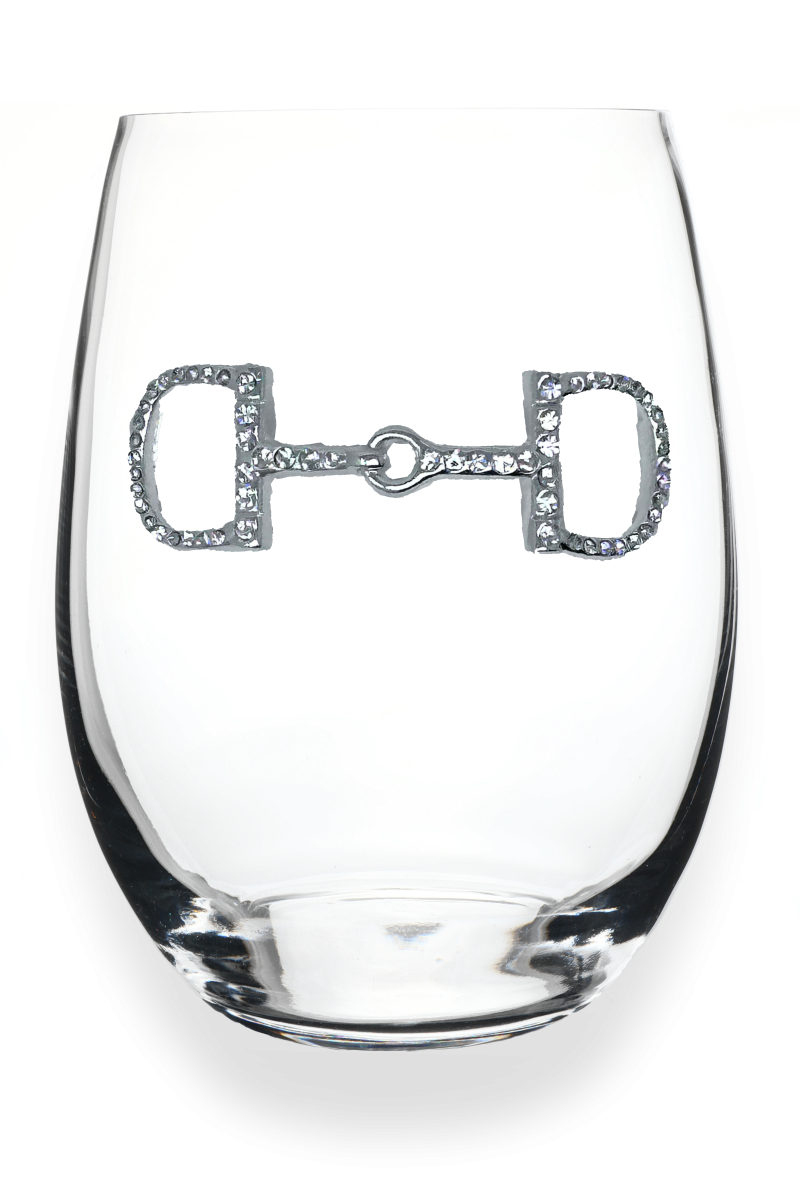 The Queens' Jewels® - Horse Bit Jeweled Stemless Wine Glass