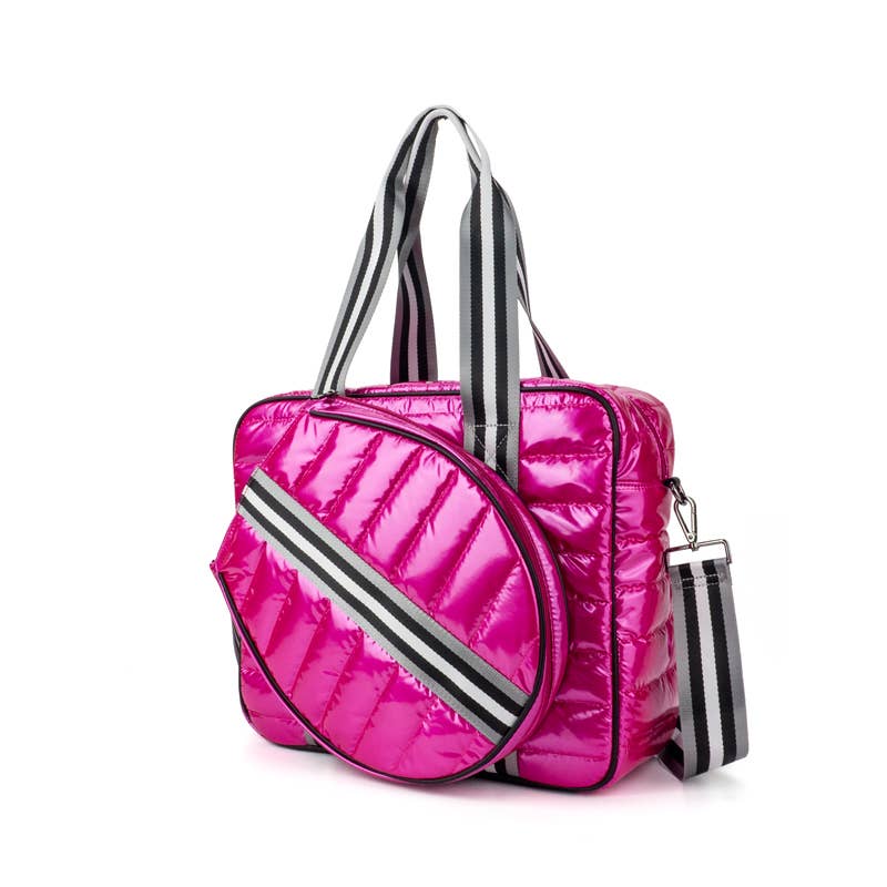 Tennis Puffer Duffel Sport Bag: Electric Pink