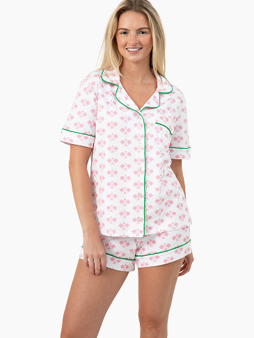 Pickleball Prep - Pickleball Prep Short Pajama Set - Pink: M