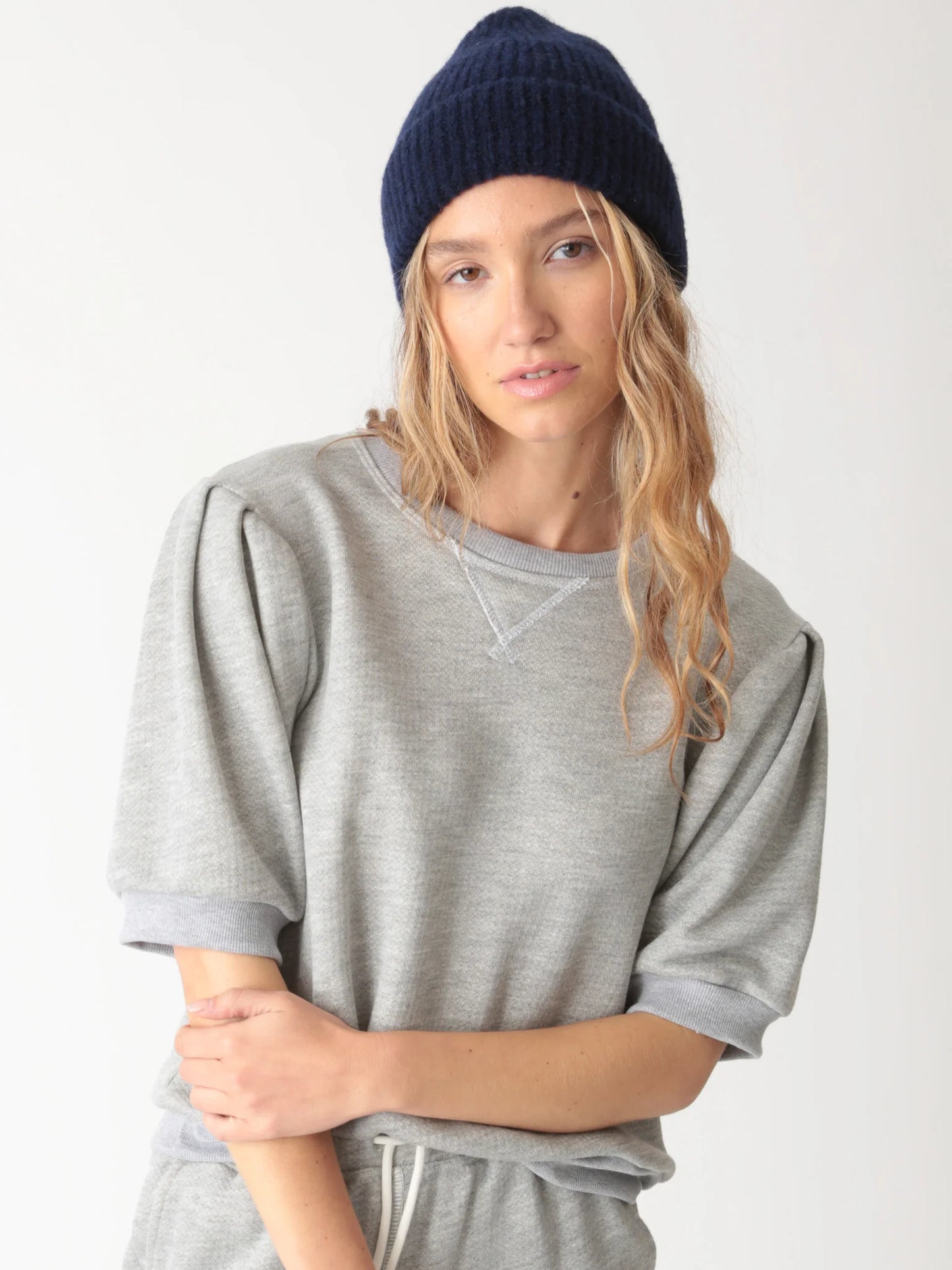 Casey Short Sleeve Sweatshirt - Heather Grey