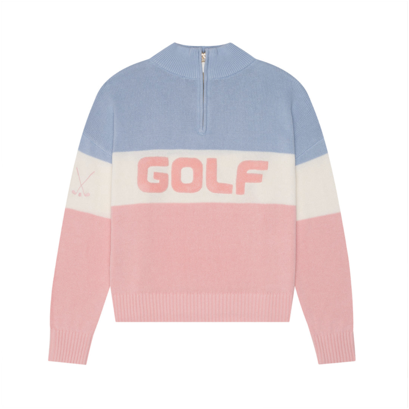 MADISON QUARTER ZIP SWEATER - GOLF COLORBLOCK