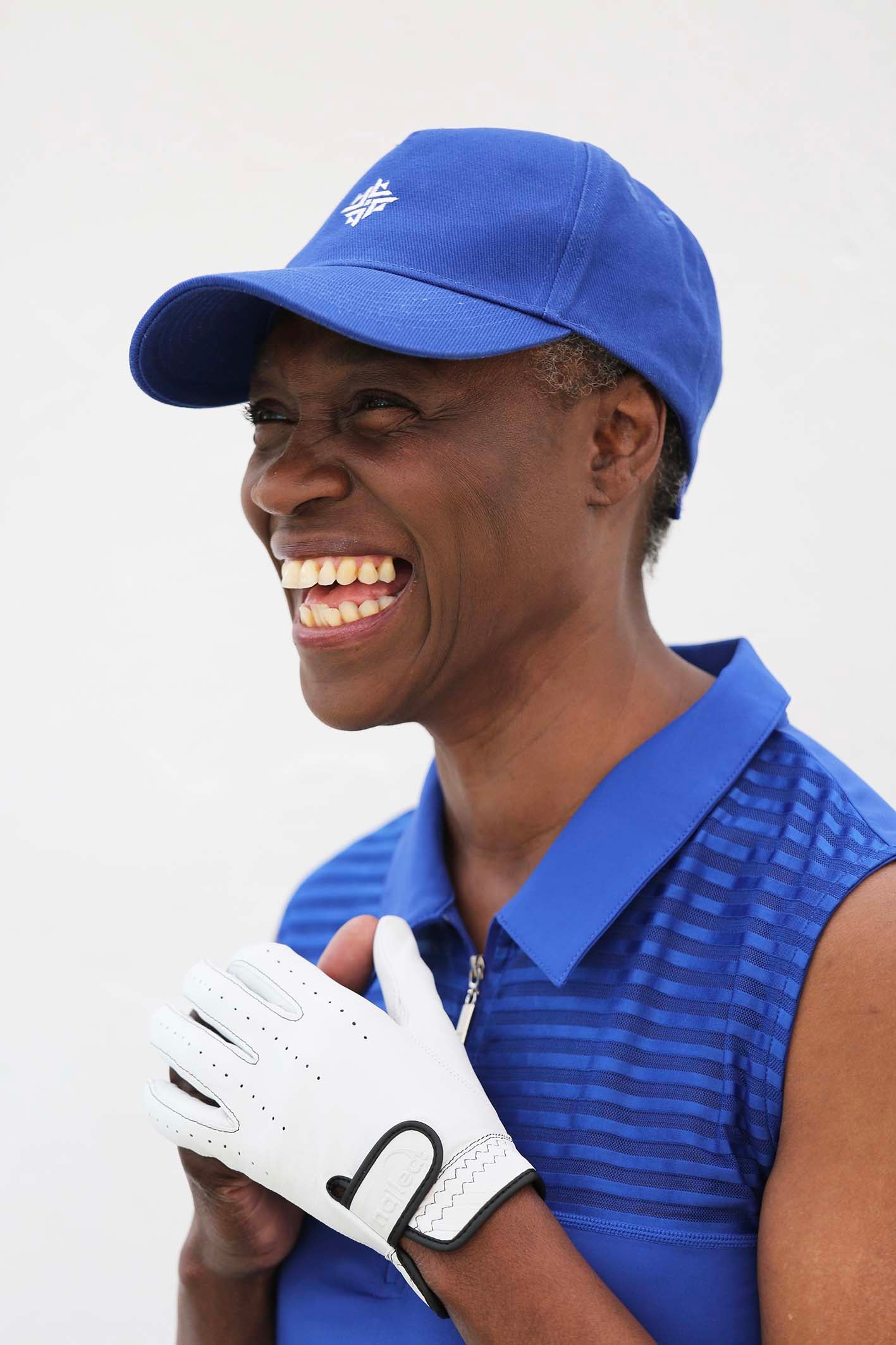 SLEEVELESS SHEER GOLF SHIRT - COBALT BLUE