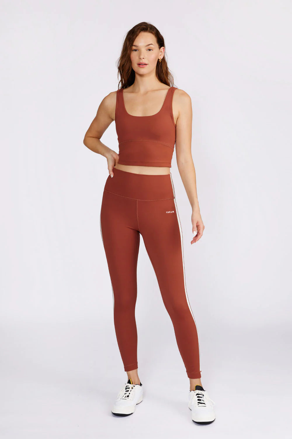 HANA 7/8 SIDE STRIPE LEGGING - RUST