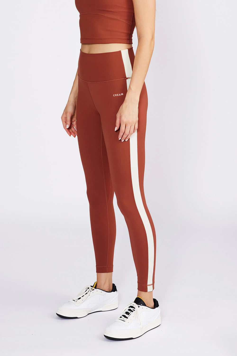 HANA 7/8 SIDE STRIPE LEGGING - RUST