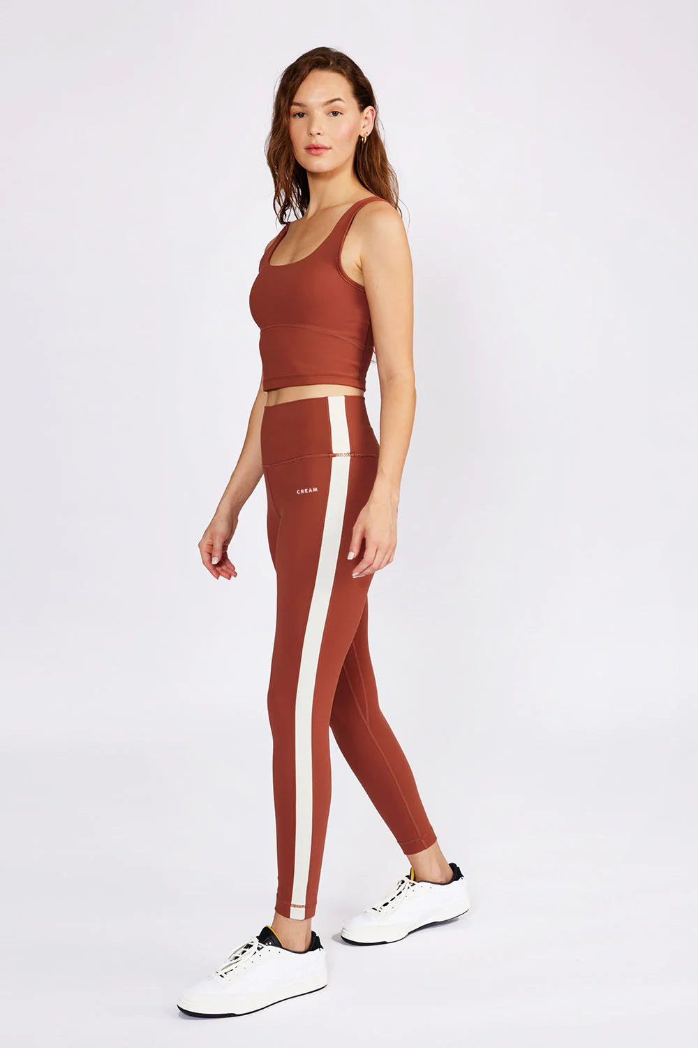HANA 7/8 SIDE STRIPE LEGGING - RUST