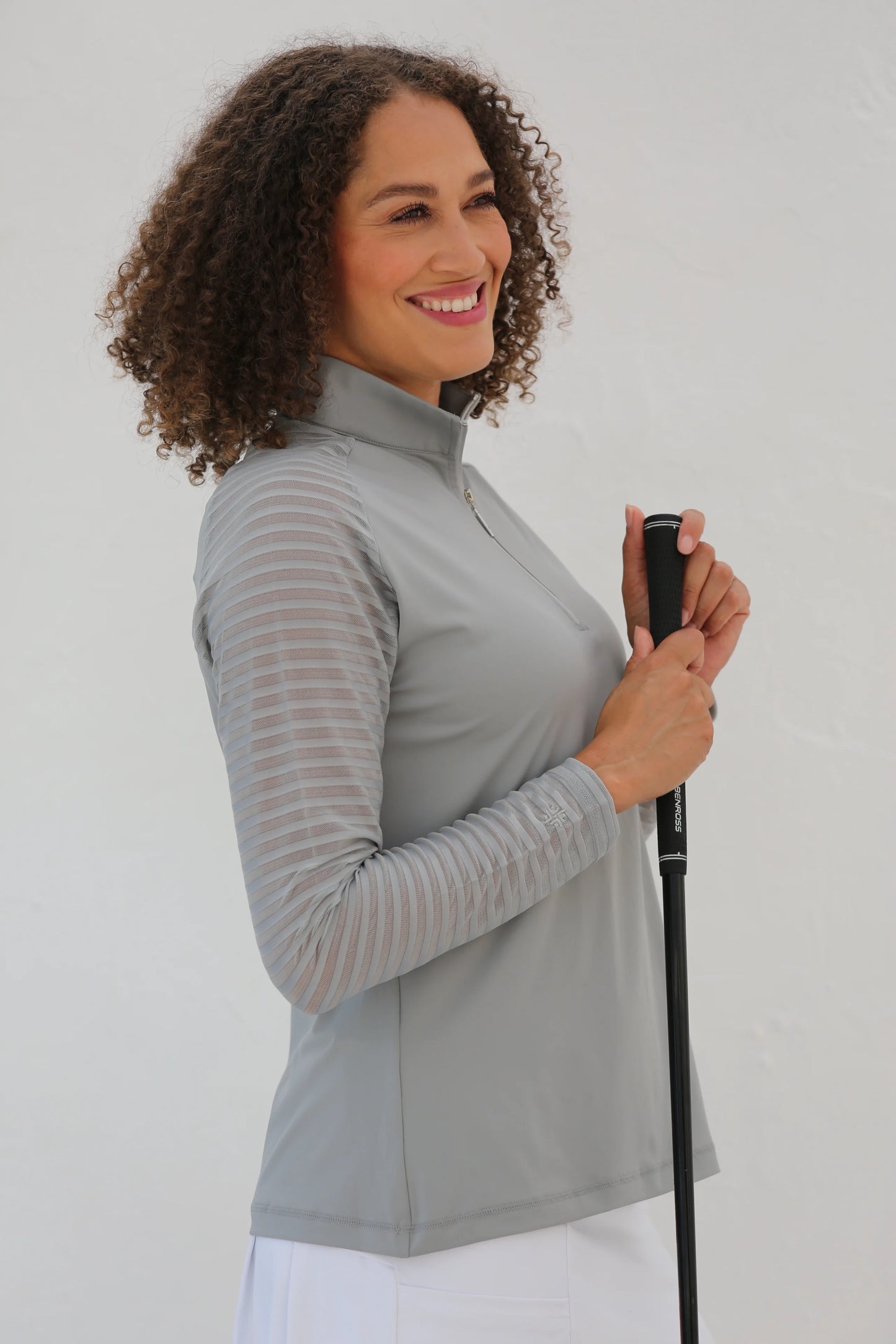 Dove - Famara Sheer Long Sleeve Golf Shirt