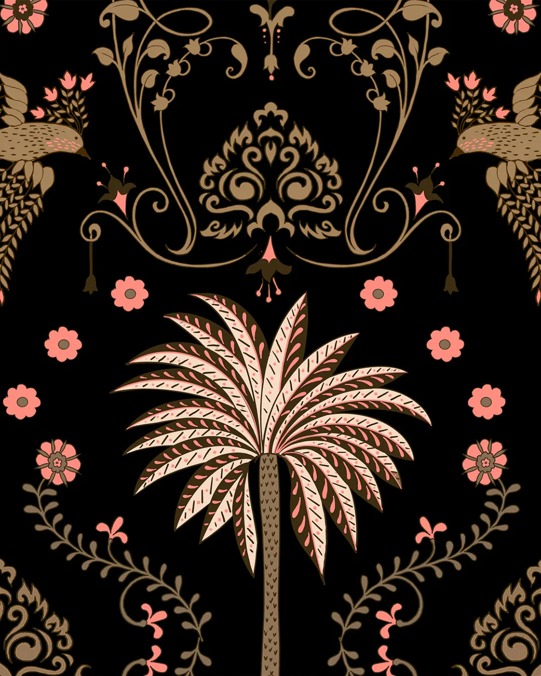 Raglan Long Sleeve Sun Shirt - Black Regal Palm