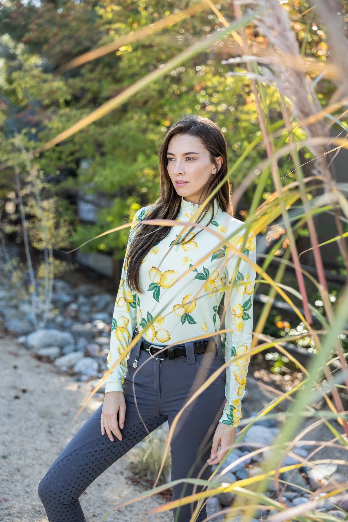 Long Sleeve All-Over Print Lemon, Lime Cream
