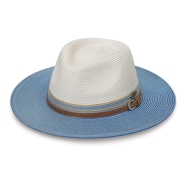 Kristy UPF Fedora - Ivory/Ice Blue