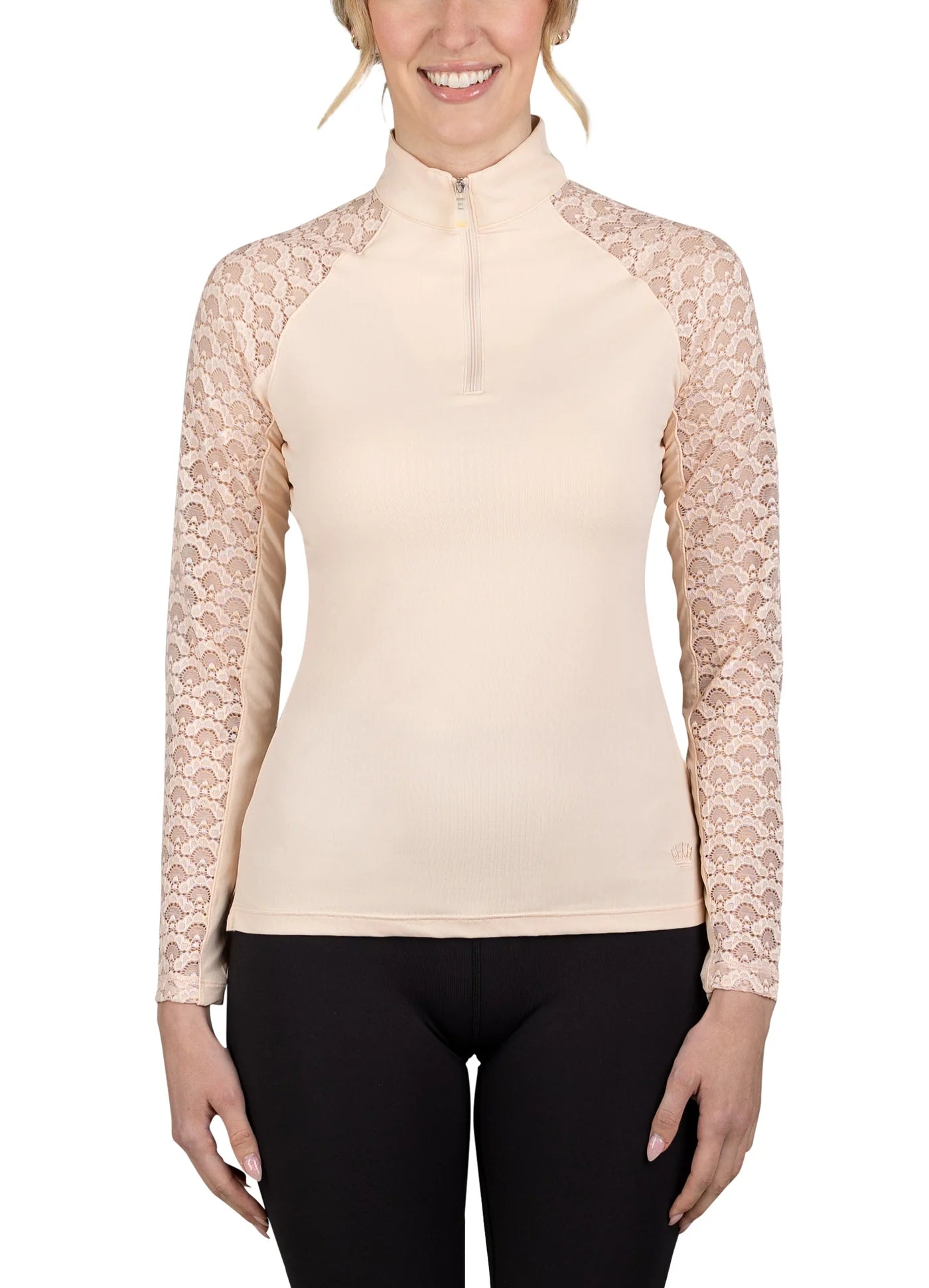 1/4 Zip Raglan Long Sleeve - Blush