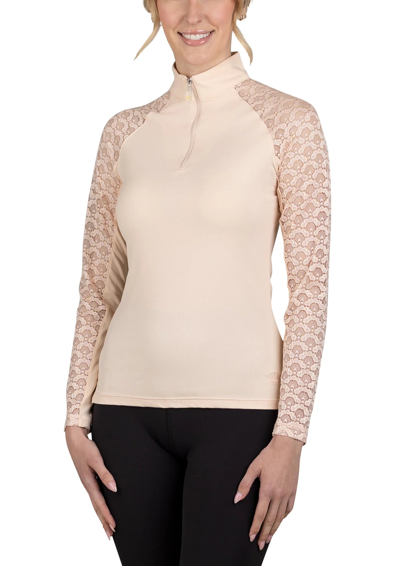 1/4 Zip Raglan Long Sleeve - Blush