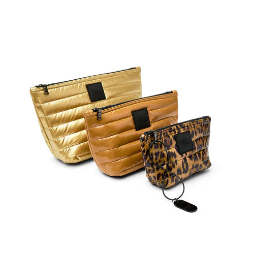 Travel Trio Organizational Pouches - Gold/Nude/Leopard