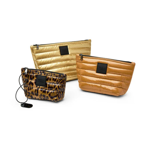 Travel Trio Organizational Pouches - Gold/Nude/Leopard