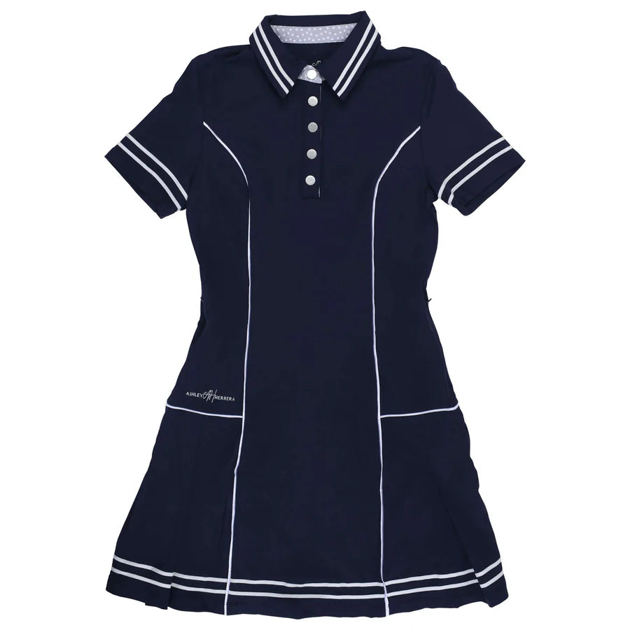 Women’s Luxury Dress – Golf, Tennis, Pickleball, Athleisure - Navy / White