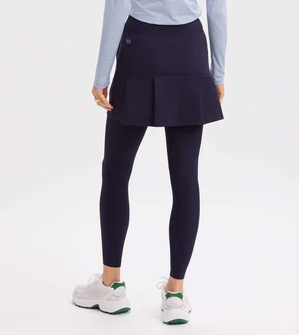 NEW Pleat Back Skirted Legging - Navy
