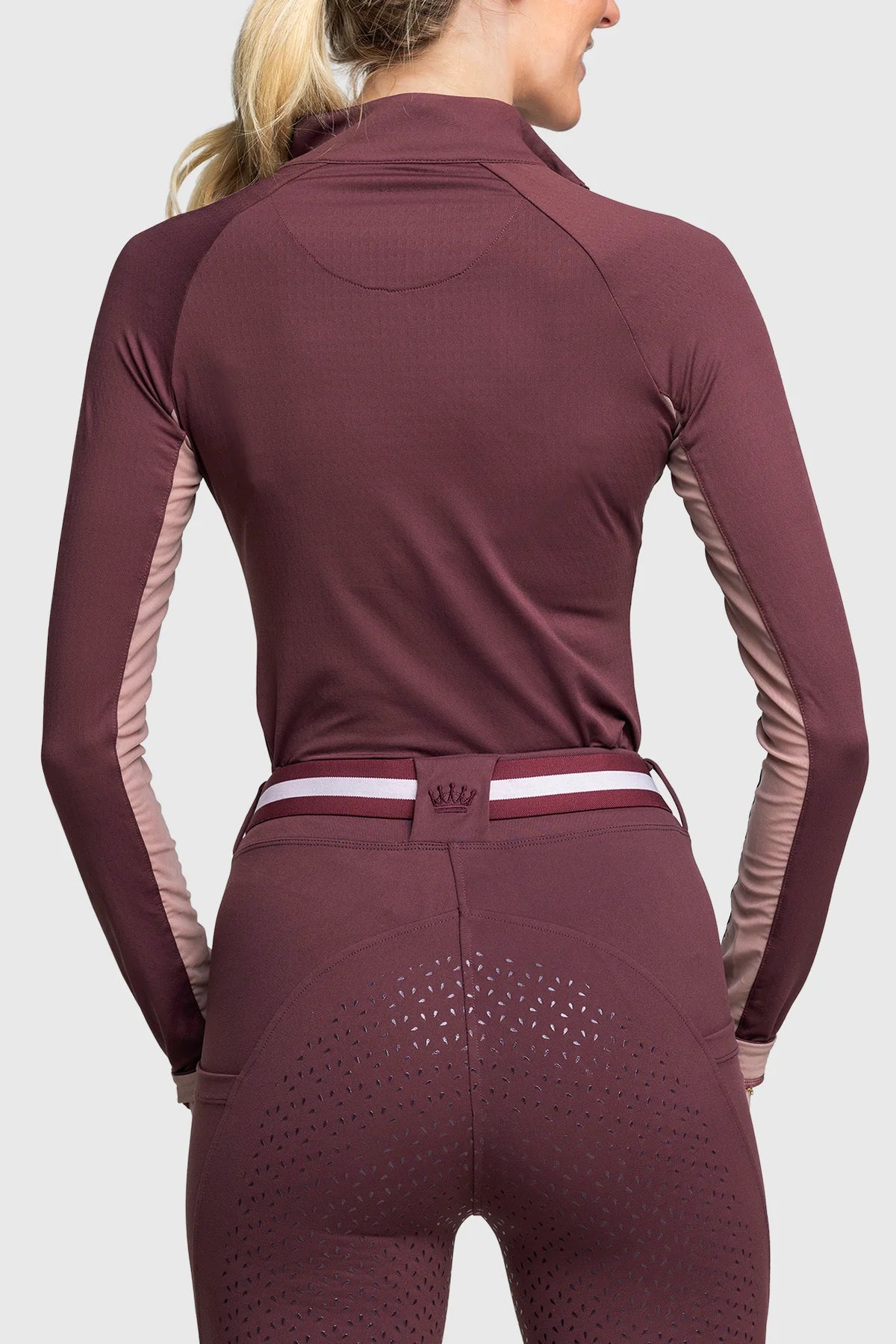 1/4 Zip Long Sleeve - Cabernet Solid