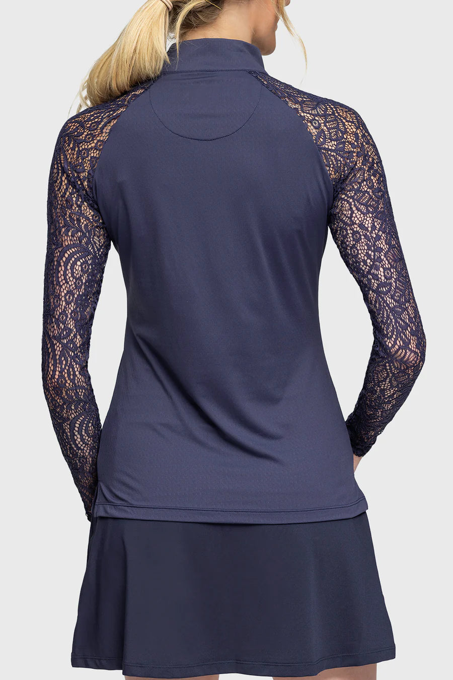 Lace Long Sleeve Sun Shirt - Navy