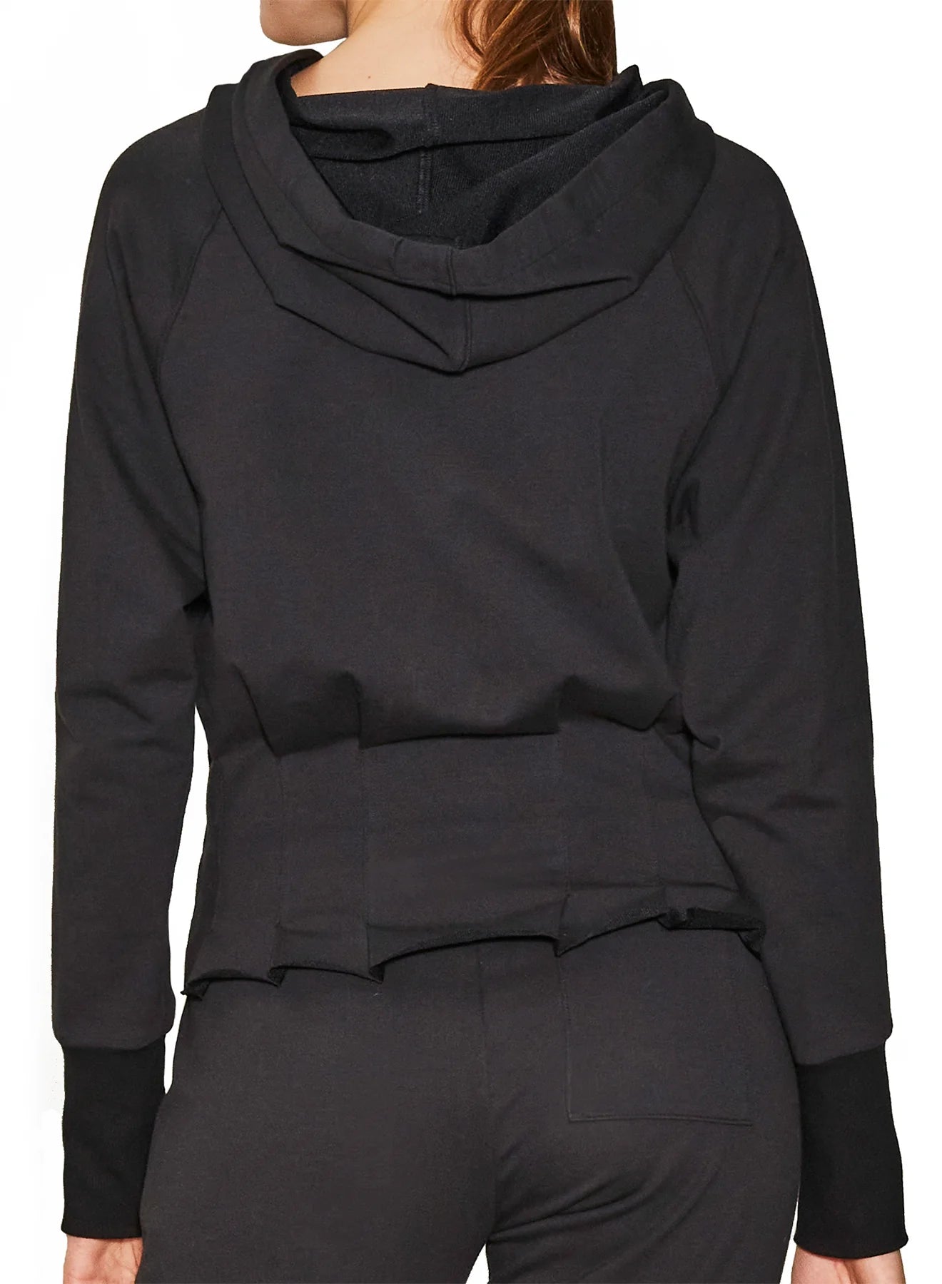 Pleated Hoodie by Urban Savage - Black