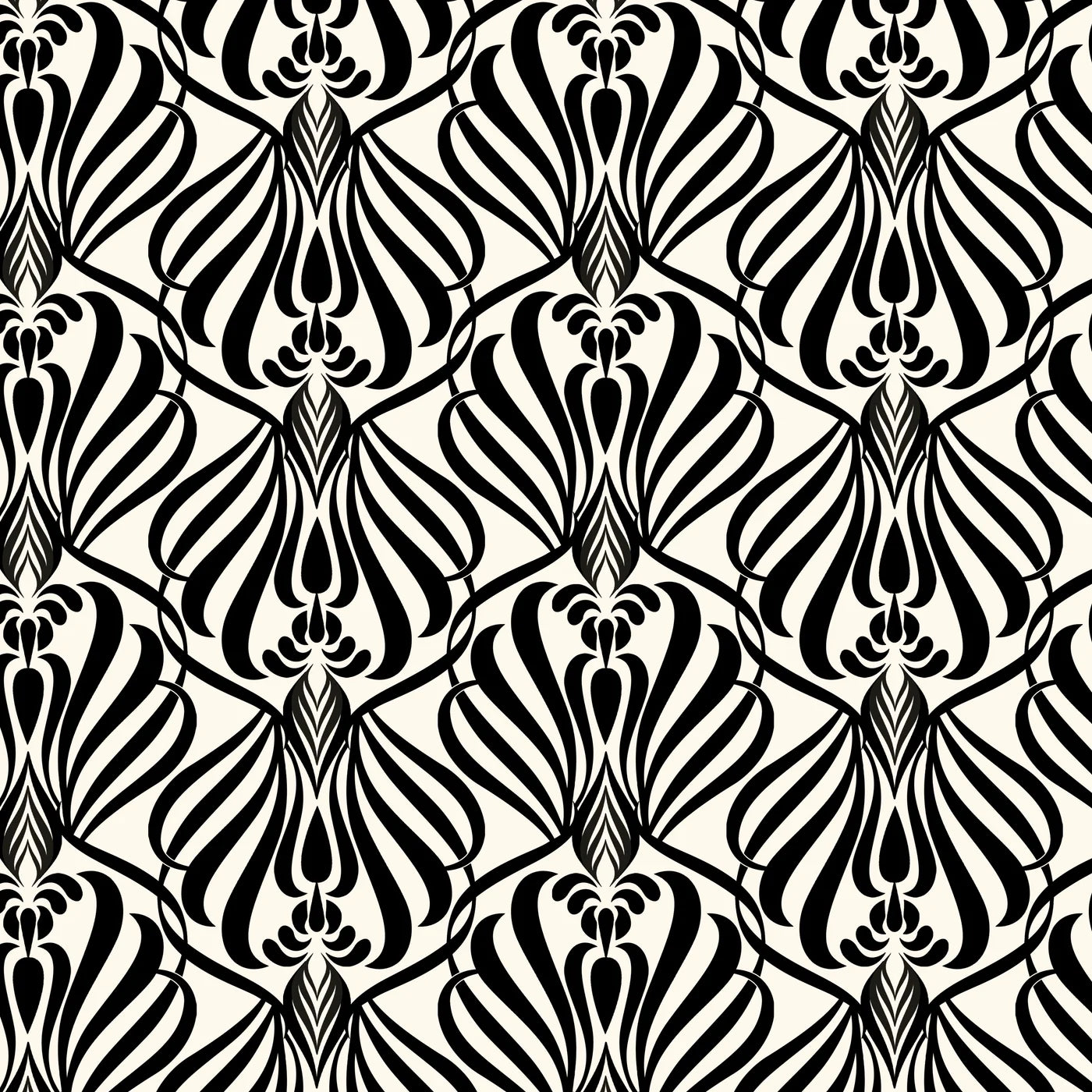 1/4 Zip Long Sleeve - Black & White Nouveau