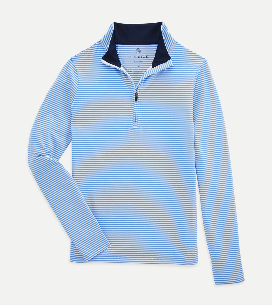 Striped 1/4 Zip - Periwinkle White
