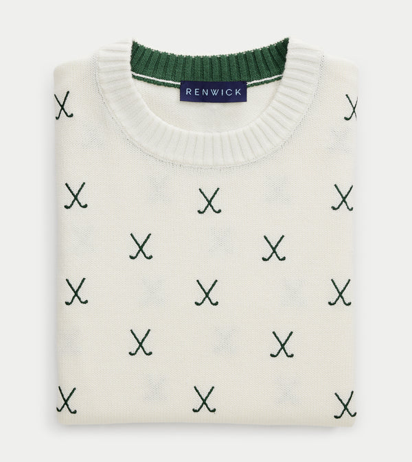 Allover Clubs Sweater - Ivory