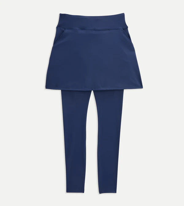 NEW Pleat Back Skirted Legging - Navy