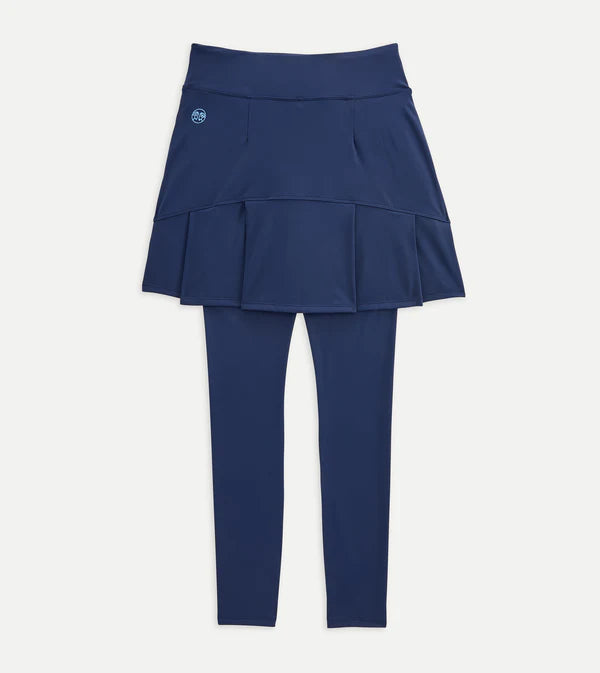 NEW Pleat Back Skirted Legging - Navy