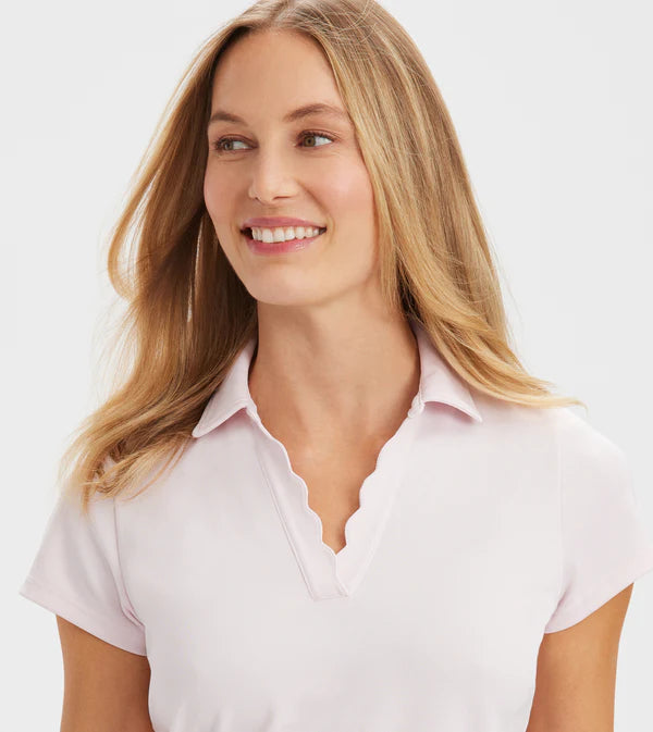 Scallop Performance Polo - Petal