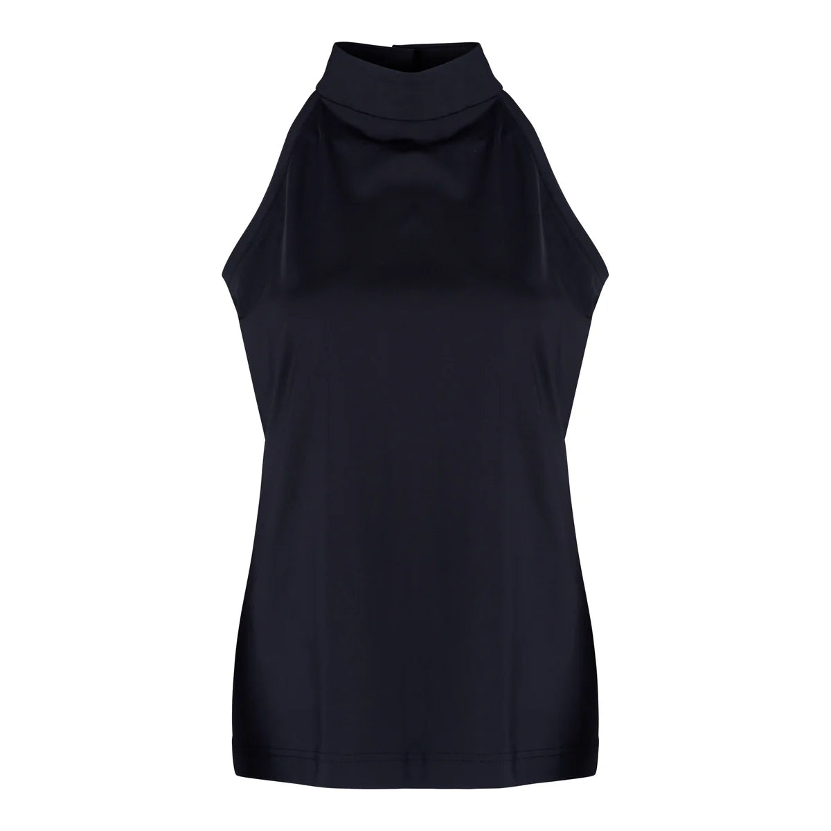 Sofia Mock-Neck Tennis Top - Black