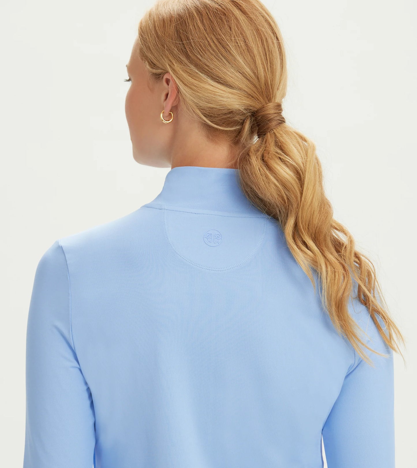 1/4 Zip - Periwinkle with Toile print