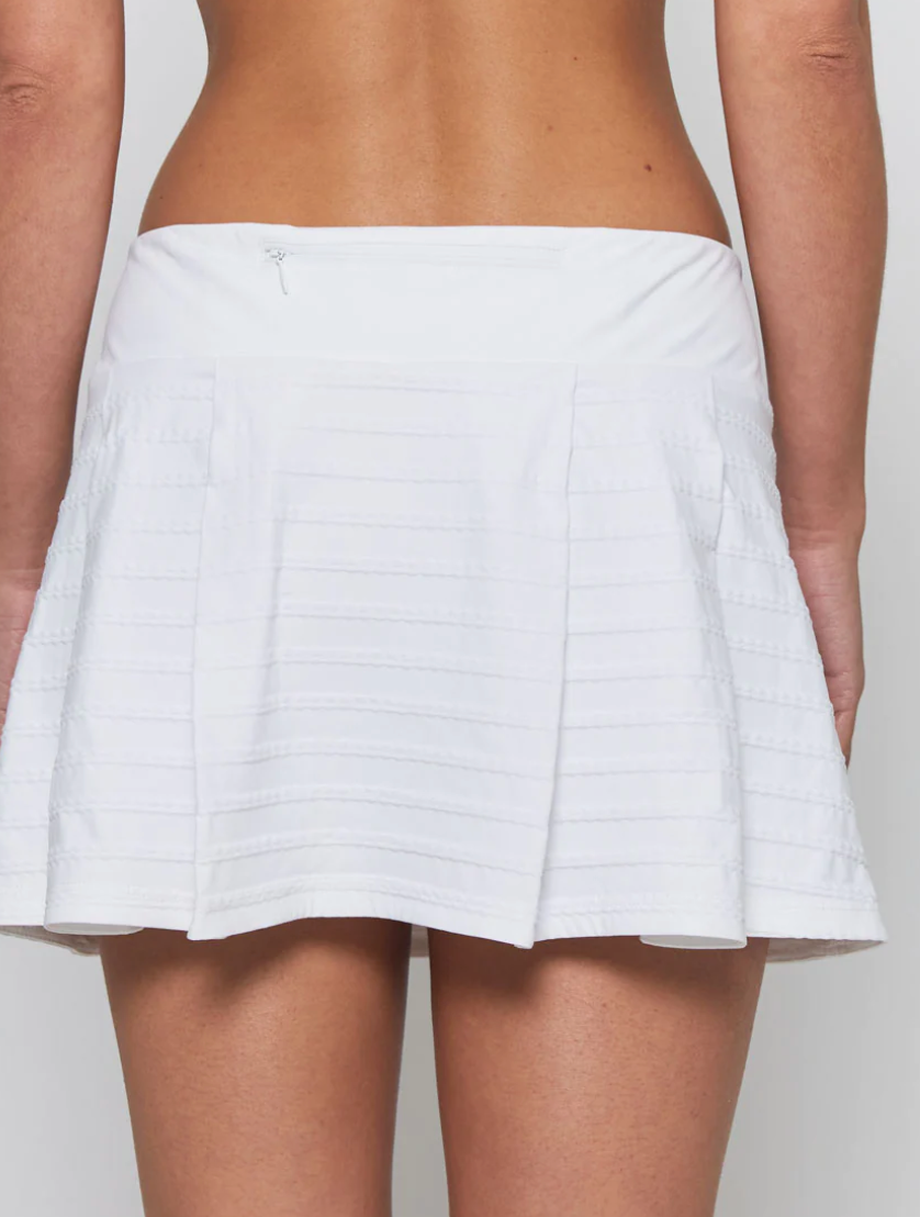 Back Pleat Skort in White