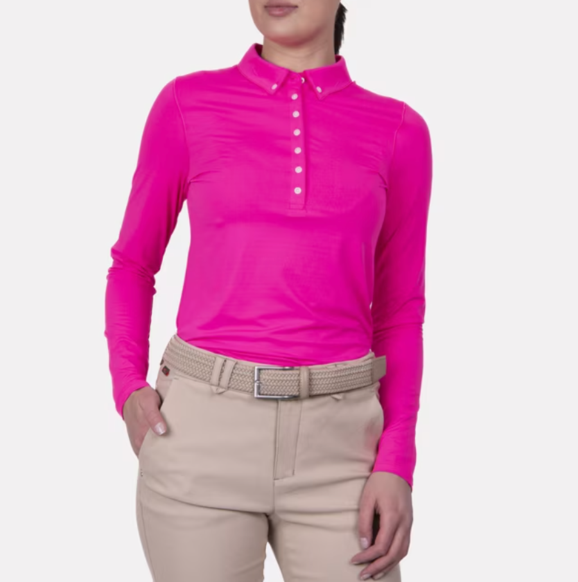 Women's Scotscraig Polo L/S - Magenta