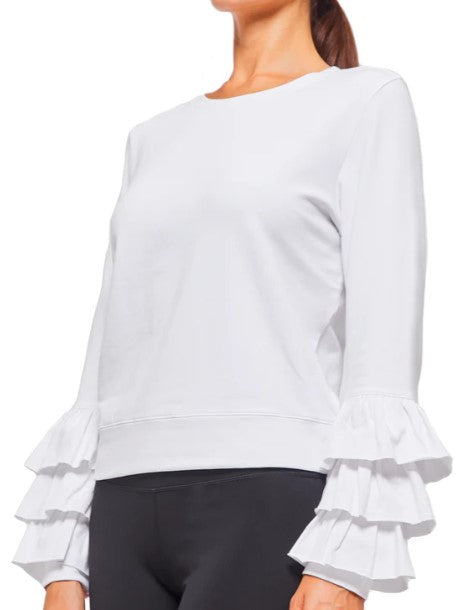Ruffle Sweatshirt - White