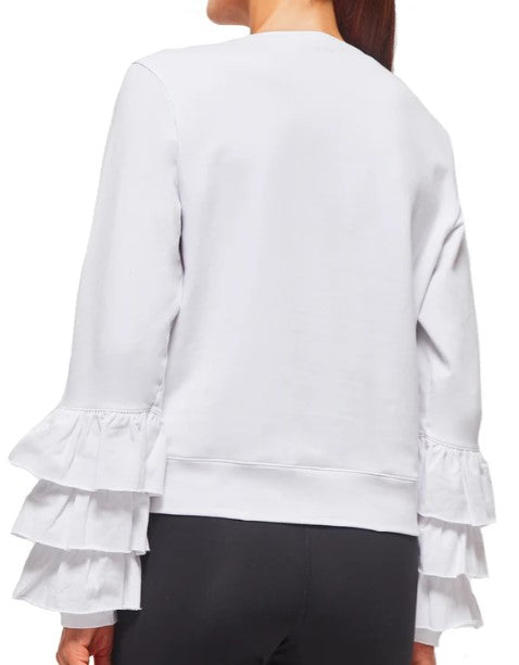 Ruffle Sweatshirt - White