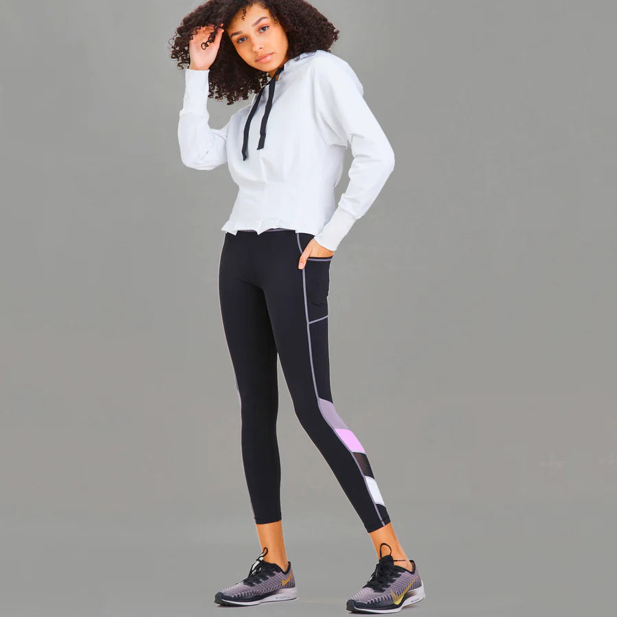 Blocked Legging by Urban Savage - Black / Dusk / Orchid