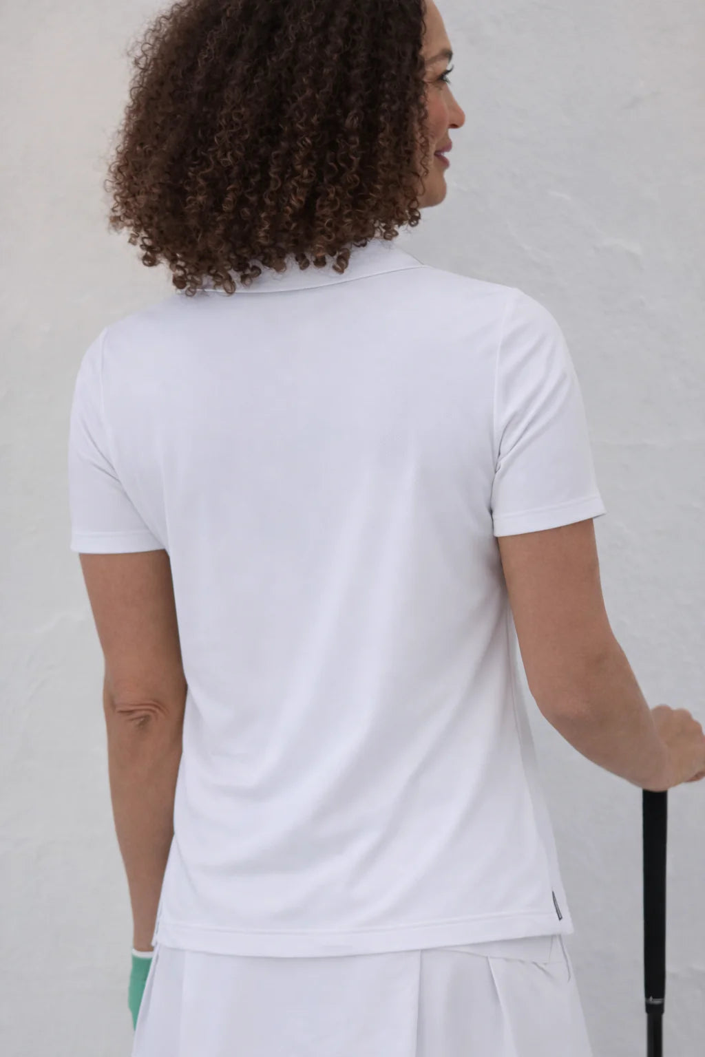 Print Short Sleeve Polo Shirt - White