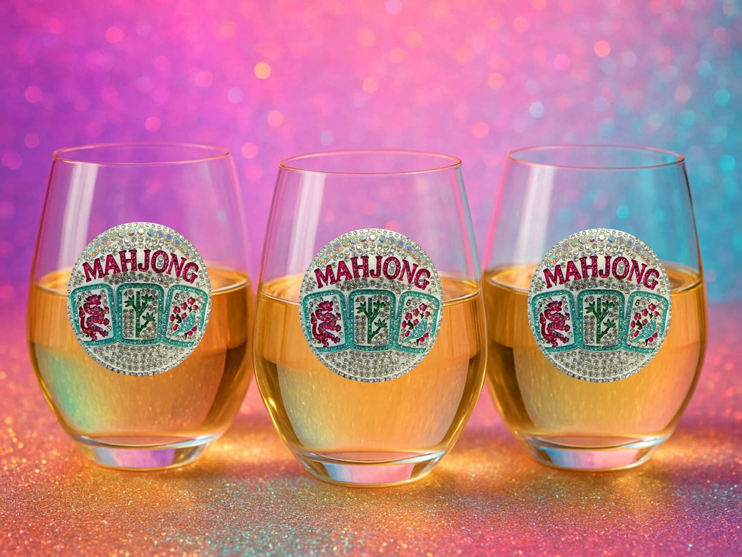 The Queens' Jewels® - Mahjong Stemless Jeweled Wine Glass