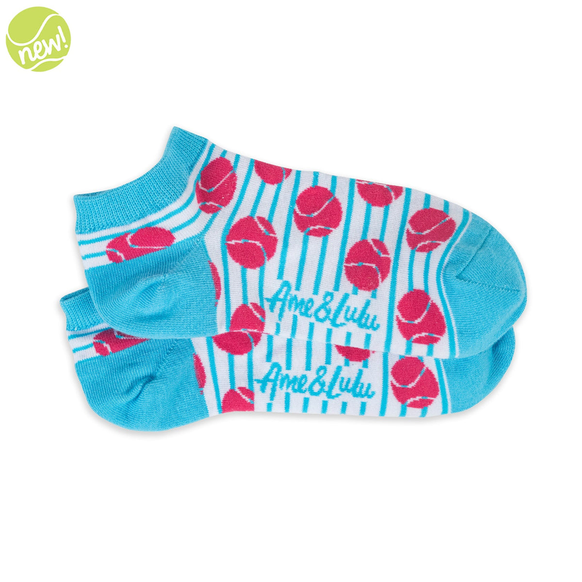 Ame & Lulu Blue Court Stripes Meet Your Match Socks