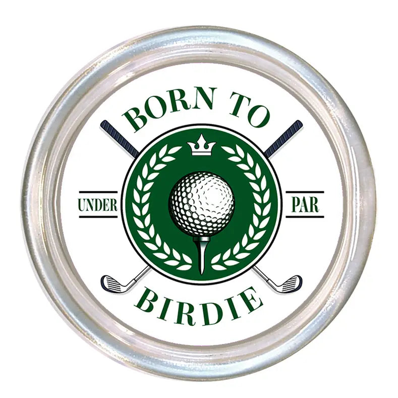 Born to Birdie 5" Glass Golf Coaster